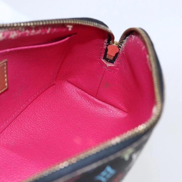 LOUIS VUITTON Multicolor Pochette Cosmetic Pouch Black M47355 LV Auth 146125 - Picture 13 of 15